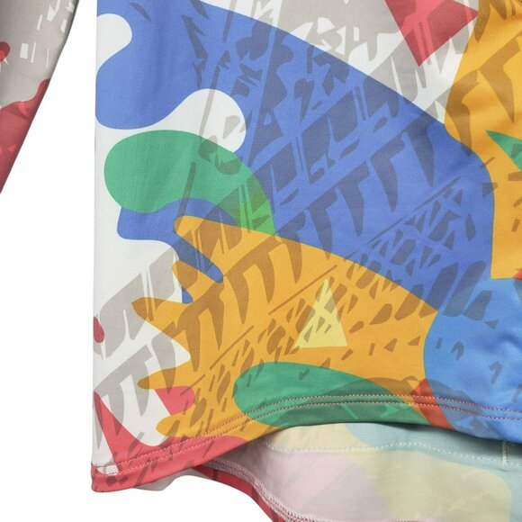 Terry Cycling Long Sleeve Athletic Shirt Front Zip Womens M Eiffel Tower Print - Picture 7 of 12